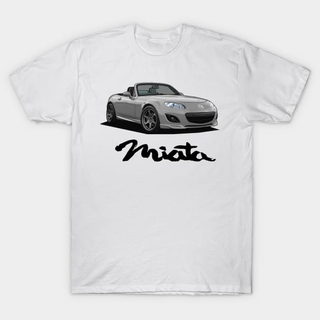 Mazda MX-5 Miata NC - NC2 Grey T-Shirt by Woreth